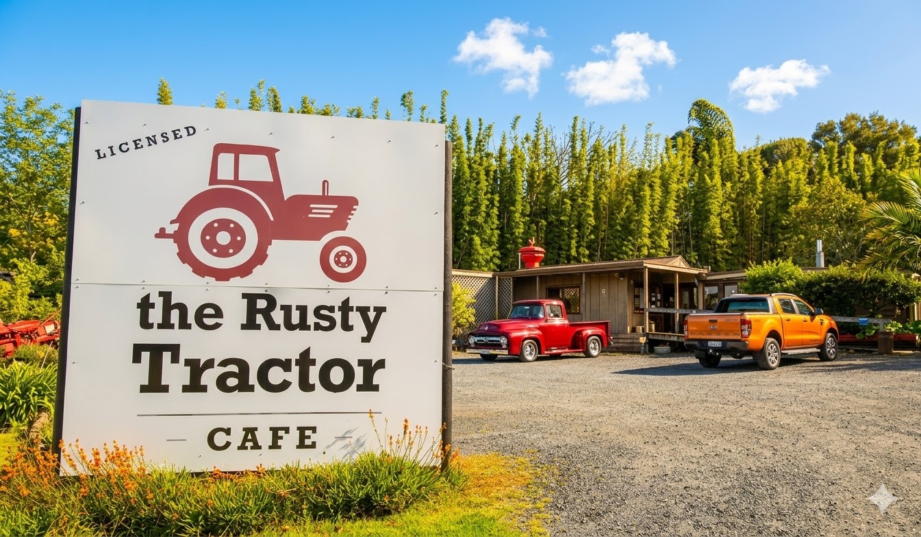 The Rusty Tractor Café, Kerikeri, New Zealand